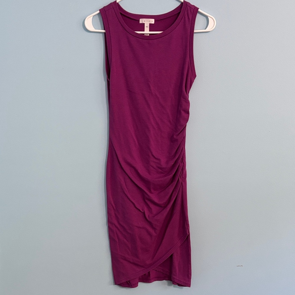Leith Asymmetrical Dress in Rich Purple
